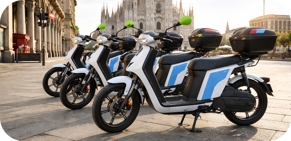 fila di scooter