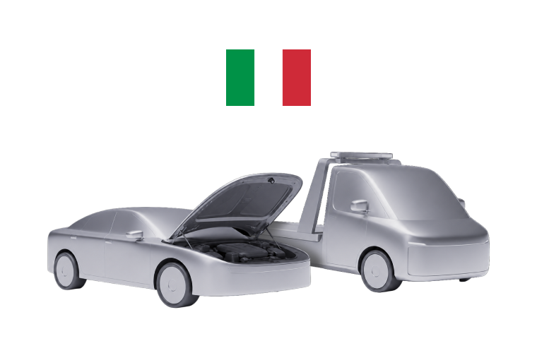 Coppia di auto con bandiera italiana